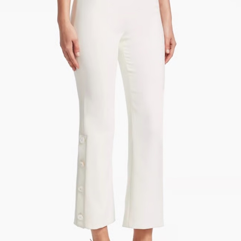 Alexis white cropped flare capri pants